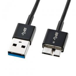 サンワサプライ KU30-AMCSS05K USB3.0マイクロケーブル（A-MicroB） 0.5m 超ごく細