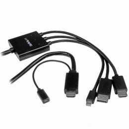 StarTech.com DPMDPHD2HD HDMI /DisplayPort /Mini DisplayPort - HDMI 変換アダプタケーブル 2m HDMI /ミニディスプレイポート /ディスプレイポート（オス） -