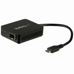 StarTech.com US1GC30SFP USB-C - 光ファイバー変換アダプタ オープンSFP 1000Base-SX/LX Windows/ Mac/ Linux対応 USBネットワークアダプタ