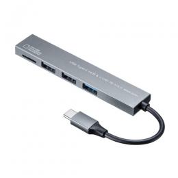 サンワサプライ USB-3TCHC19S USB Type-C 3ポート コンボスリムハブ（カードリーダー付き）