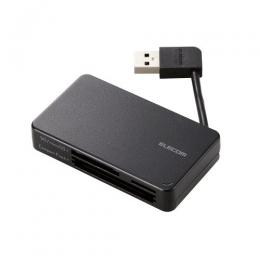 ELECOM MR3-K303BK メモリリーダライタ/ケーブル収納タイプ/USB3.0対応/ケーブル6cm/SD+microSD+CF対応/ブラック