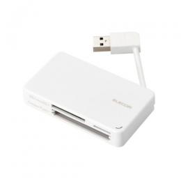 ELECOM MR3-K303WH メモリリーダライタ/ケーブル収納タイプ/USB3.0対応/ケーブル6cm/SD+microSD+CF対応/ホワイト