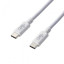 ELECOM U2C-CCPE10NWH USB2.0ケーブル/C-Cタイプ/認証品/USB Power Delivery対応/240W/1.0m/ホワイト