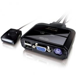 コレガ CG-PC2KVMNC PC2台用自動切替器 キーボードPS/2・USBコンボ VGA対応 ケーブルタイプ