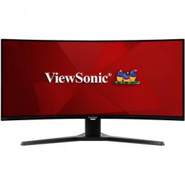 ビューソニック VX3418-2KPC 34型曲面型ウルトラワイドゲーミングディスプレイ/3440×1440/HDMI、DisplayPort/ブラック/スピーカー：あり/21:9ワイド/Ultra WQHD/VAパネル