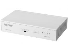 BUFFALO LSW6-GT-5NS/WH Giga 5ポート スイッチングハブ 電源内蔵 金属筐体 マグネット付 ホワイト