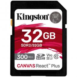 Kingston SDR2/32GB SDHCカード 32GB UHS-II V90 Canvas React Plus SD Card
