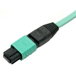 エイム電子 AFP-MPO/MPO-10G-50-10-12C 光ファイバーケーブル12芯 両端MPO 10G（OM3） マルチモード 50/125 ストレート配線 10m アクア