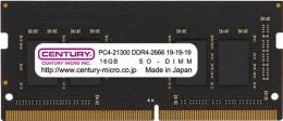 センチュリーマイクロ CB16GX2-SOD4U2666H ノート用 PC4-21300/DDR4-2666 32GB kit(16GBx2) 260pin SODIMM 1Rank 1.2v 日本製