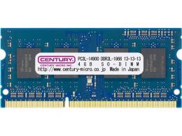 センチュリーマイクロ CD4G-SOD3LU1866 ノートPC用 PC3L-14900/DDR3L-1866 4GB SO-DIMM 日本製