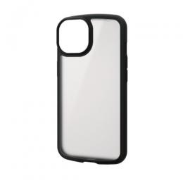 ELECOM PM-A22ATSLFCSBK iPhone 14/iPhone 13用ハイブリッドケース/TOUGH SLIM LITE/フレームカラー/背面クリア/シルキークリア/ブラック