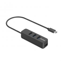 BUFFALO BSH4U320C1BK USB-C 3.2 Gen1 バスパワー上挿しハブ 磁石付 ブラック