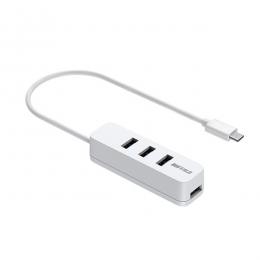 BUFFALO BSH4U320C1WH USB-C 3.2 Gen1 バスパワー上挿しハブ 磁石付 ホワイト