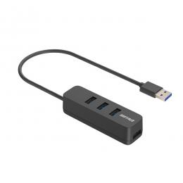 BUFFALO BSH4U320U3BK USB-A 3.2 Gen1 バスパワー上挿しハブ 磁石付 ブラック