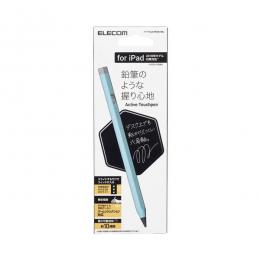 ELECOM P-TPACAPEN01BU タッチペン/スタイラス/鉛筆型/六角軸/充電式/iPad専用/パームリジェクション対応/傾き検知対応/磁気吸着/USB-C充電/ブルー