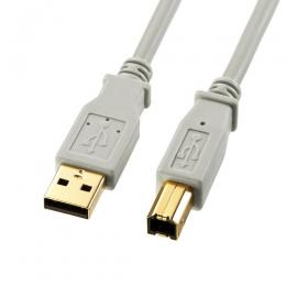 サンワサプライ KU20-15HK2 USB2.0ケーブル（ライトグレー・1.5m）