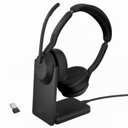 Jabra 25599-999-989 Jabra 無線ヘッドセット USB-A 両耳 MS認定 充電スタンド付「Jabra Evolve2 55 Link380a/390a MS Stereo Stand」