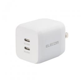 ELECOM MPA-ACCP4245WH AC充電器/USB充電器/USB Power Delivery対応/PPS対応/45W/USB-C2ポート/スイングプラグ/ホワイト