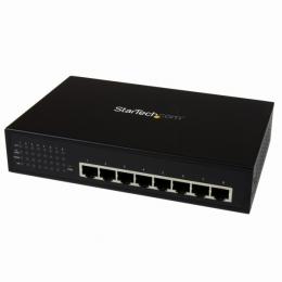 StarTech.com IES81000POE 8ポートギガビット(1000Base-T)対応アンマネージスイッチ 7ポートPoE給電(Power over Ethernet)対応スイッチングハブ