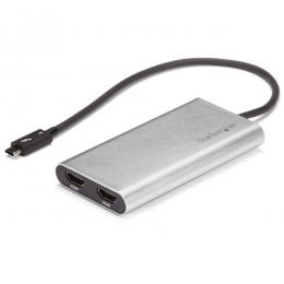 StarTech.com TB32HD24K60 Thunderbolt3-2ポートHDMI変換アダプタ4K/60Hz対応MacとWindowsに対応サンダーボルト3(USBType-C)/オス-2xHDMI/メス