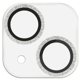 ELECOM PM-A23AFLLP1SVG iPhone 15/iPhone 15 Plus用カメラレンズカバー/ガラス/&Me/グリッター仕様/シルバー