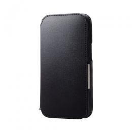 ELECOM PM-A23APLFY2BK iPhone 15用レザーケース/手帳型/耐衝撃/NEUTZ/磁石付き/ブラック