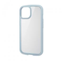 ELECOM PM-A23ATSLFCBU iPhone 15用ハイブリッドケース/TOUGH SLIM LITE/フレームカラー/背面クリア/ストラップシート付属/ブルー
