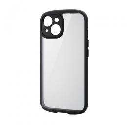 ELECOM PM-A23ATSLFCKBK iPhone 15用ハイブリッドケース/TOUGH SLIM LITE/フレームカラー/背面クリア/極限保護/ブラック