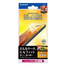 ELECOM PM-A23BFLGG iPhone 15 Plus用ガラスフィルム/高透明