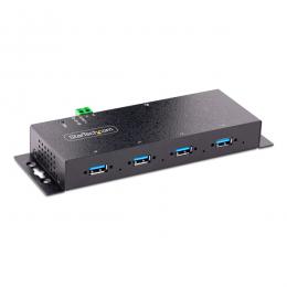 StarTech.com 5G4AINDNP-USB-A-HUB USBハブ/USB3.0(5Gbps)接続/(4xUSB-A)/産業用メタル筐体/DINレール・壁面設置対応