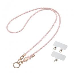 ELECOM P-STSDH2RGPN スマホショルダーストラップ/ストラップホールシート付属(1口タイプ×1枚/2口タイプ×1枚)/&Me/リングタイプ/ピンク