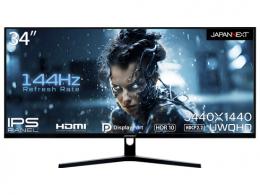 【法人様宛限定】JAPANNEXT JN-IPS34144UWQHDR ゲーミング液晶ディスプレイ 34型/3840×2160/HDMI×2、DP×2/ブラック/スピーカー：有/2年保証