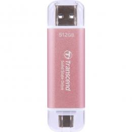 Transcend TS512GESD310P スティックSSD USB Type-A/Type-Cのデュアルコネクタ USB10Gbps 512GB ピンク