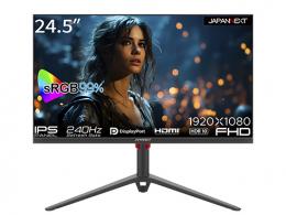 【法人様宛限定】JAPANNEXT JN-IPS245G240FHDR-HP ゲーミング液晶ディスプレイ 24.5型/1920×1080/HDMI×2、DP×2/ブラック/スピーカー：有/2年保証