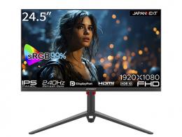 【法人様宛限定】JAPANNEXT JN-IPS245G240FHDR-HP ゲーミング液晶ディスプレイ 24.5型/1920×1080/HDMI×2、DP×2/ブラック/スピーカー：有