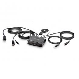 StarTech.com C2-D46-UAC-CBL-KVM KVMスイッチ/2ポート/シングルモニター/4K60HzDisplayPort/ハイブリッド接続(USB-A/DisplayPort&USB-CDPAltモード)