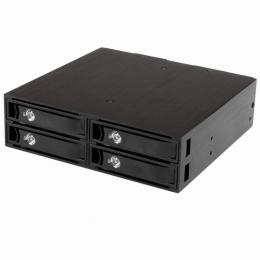 StarTech.com SATSASBP425 4ベイHDD/SSD増設モバイルラック 5.25インチベイ内蔵タイプ 4x 2.5インチSATA/SASドライブ対応リムーバブルケース ホットスワップ対応 SAS 2.0 / SATA 3.0対応