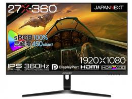 【法人様宛限定】JAPANNEXT JN-360IPS27FHDR ゲーミング液晶ディスプレイ/27型/1920×1080/HDMI×2、DP×2/ブラック/スピーカー：有