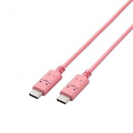 ELECOM MPA-CCF20PNF USB Type-C to USB Type-Cケーブル/USB Power Delivery対応/顔つきタイプ/2.0m/トキメキ(ピンク×ブラック)