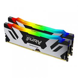 Kingston KF560C32RSAK2-96 96GB DDR5 6000MT/s CL32 DIMM (Kit of 2) FURY Renegade RGB Silver XMP