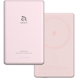 ADAM elements APBADGVC5PK GRAVITY C5 MagSafe対応ワイヤレス充電 5000mAh 超薄型 モバイルバッテリー ピンク