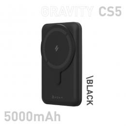 ADAM elements APBADGVCS5BK GRAVITY CS5 MagSafe対応ワイヤレス充電 5000mAh スタンド機能付 モバイルバッテリー ブラック