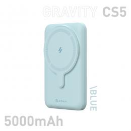 ADAM elements APBADGVCS5BL GRAVITY CS5 MagSafe対応ワイヤレス充電 5000mAh スタンド機能付 モバイルバッテリー ブルー