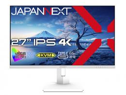 【法人様宛限定】JAPANNEXT JN-IPS27UHDR-C65W-HSP-W 液晶ディスプレイ 27型/3840×2160/DP×1、HDMI×1、USB-C×1/ホワイト/スピーカー有/2年保証