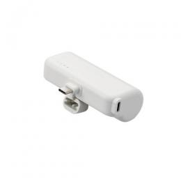 ELECOM DE-C43L-5000SWH モバイルバッテリー/リチウムイオン電池/直差し/15W/5000mAh/USB Type-C入力1ポート/Type-C入出力プラグ/シルバーホワイト