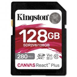 Kingston SDR2V6/128GB Canvas React Plus V60 SD メモリカード 128GB