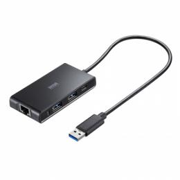 サンワサプライ USB-3HLS8BK USBハブ付き 2.5ギガビットLANアダプタ（USB A接続）