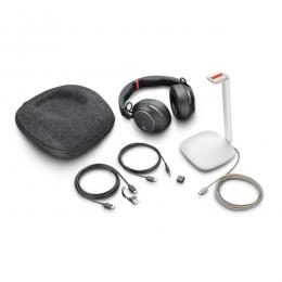 日本HP 8G7T8AA Poly Voyager Surround 85 USB-C+USB-A 変換アダプタ付 チャージスタンド付 両耳 ワイヤレスモデル ノイズキャンセリングマイク搭載 Microsoft Teams認定モデル