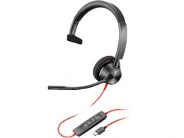 日本HP 8X216AA Poly Blackwire 3310  USB-C+USB-A 変換アダプタ付  片耳 有線モデル ノイズキャンセリングマイク搭載 Microsoft Teams認定モデル