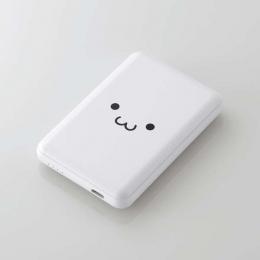 ELECOM DE-C48-5000WF モバイルバッテリー/リチウムイオン電池/15W/5000mAh/USB Type-C入出力×1/しろちゃん